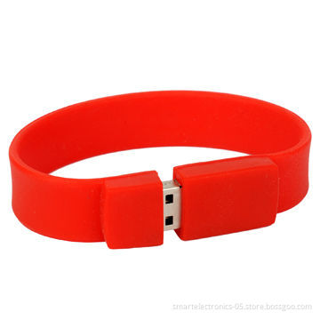 Wristband USB flash drives, 64MB-128GB, free package, printing, high speed, 3-year warranty